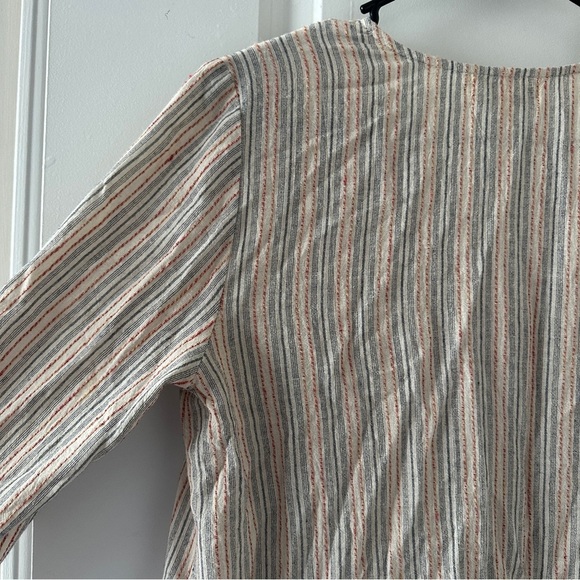 Damsel + The Odells Striped V-Neck Trapeze Flounce Dress Women’s Sz Small Spring - Picture 10 of 16